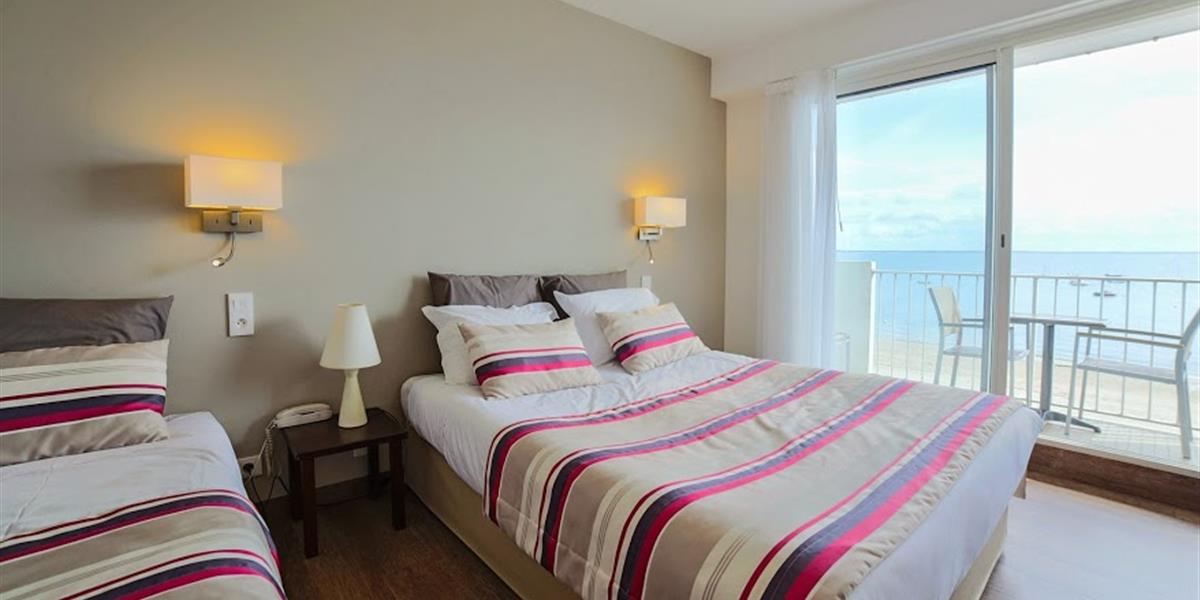 Chambres avec vue sur mer à l'hotel de la Plage Saint Pierre Quiberon en Bretagne Sud