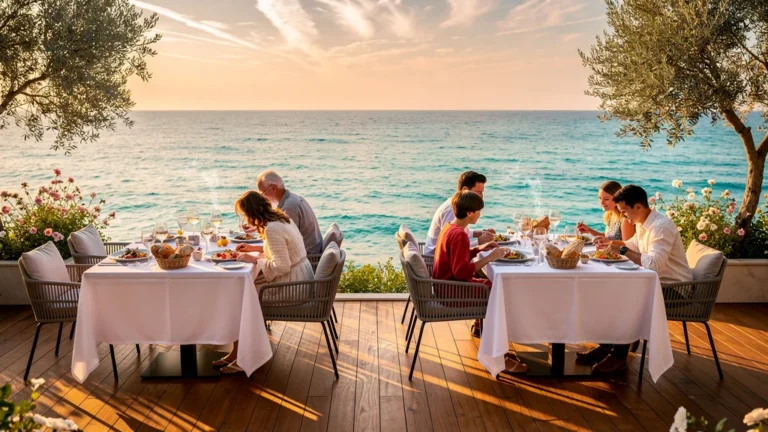 Terrasse en bord de mer avec repas demi-pension sur deux week-ends consécutifs au coucher du soleil