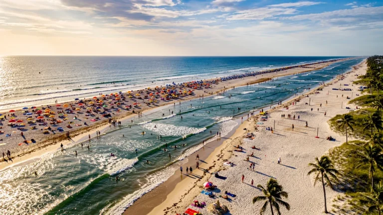 Comparaison hyper-réaliste de l’affluence matinale en juillet sur trois plages du golfe