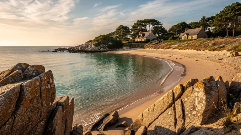 Paysage calme et lumineux du littoral du Morbihan en été, loin de l'agitation de Carnac